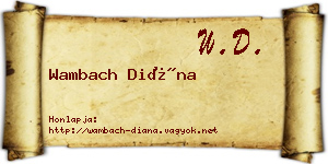 Wambach Diána névjegykártya
